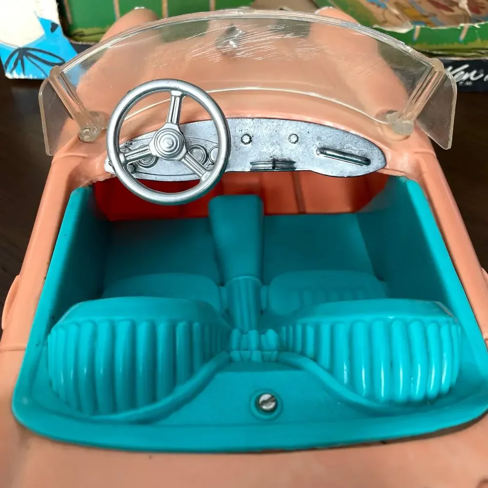 Vintage Barbie Austin Healey Convertible Sports Car 1962 w/ Box Irwin Toy FLAW